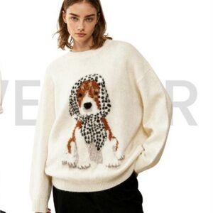 Aelfric Eden Cream Sweater with Dog Design
